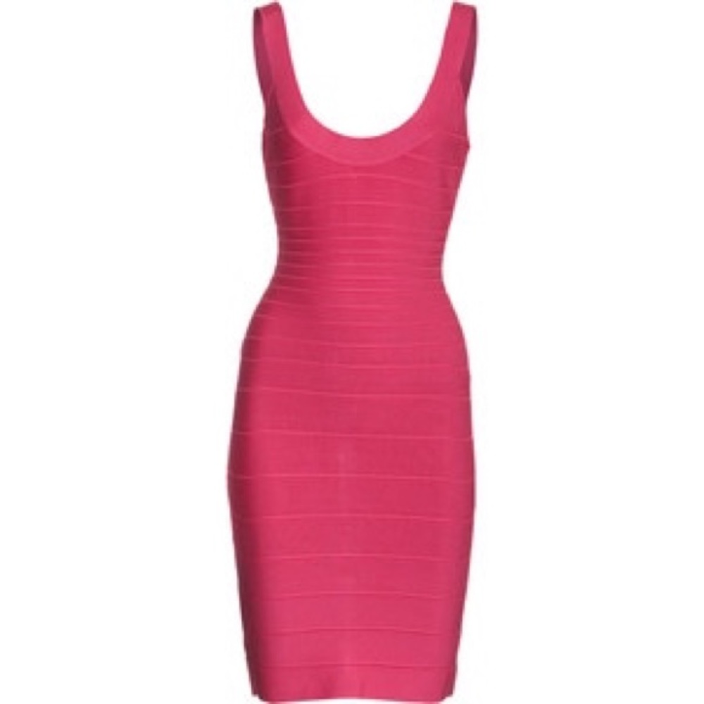 Herve Leger Sydney Dress in Fuschia! Worn once!